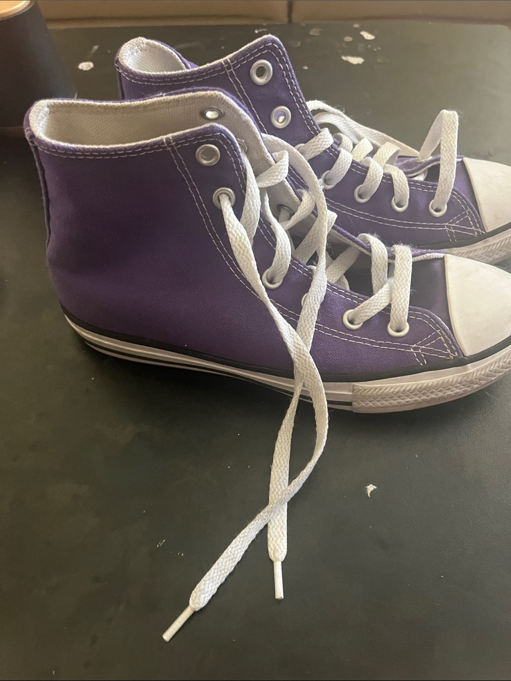 Converse Kids High-Top Sneakers in Purple with White Accents